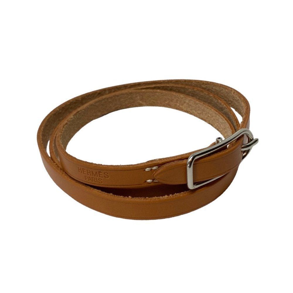 Hermes Brown Wrap Long Leather Bracelet - Picture 1 of 5